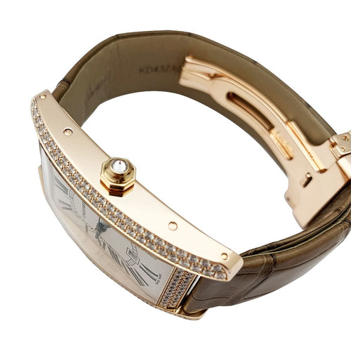 Montre Montre Cartier, "Tank Américaine", or rose, diamants. 58 Facettes 30347