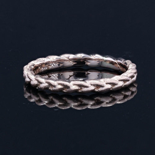 Bague 50 Alliance tresse ciselée or rose 58 Facettes TRE2.0R