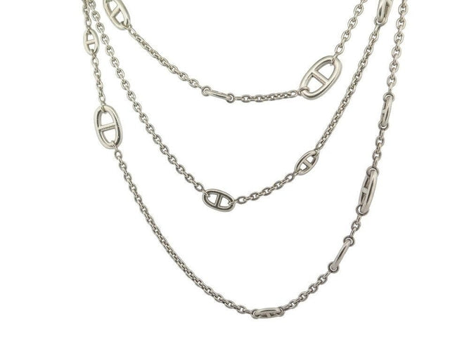 Collier collier HERMES sautoir farandole 160cm en argent 58 Facettes 255567