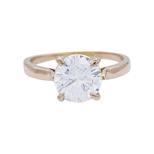 Bague 53 Bague solitaire en or rose, diamant 1,56 carats. 58 Facettes 32362