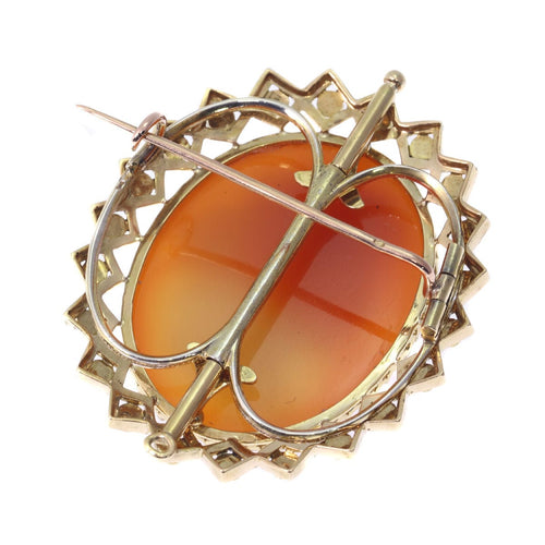Broche Broche camée or, perles émail noir 58 Facettes 19176-0039