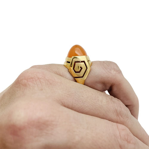 Bague 49 Bague Boucheron or jaune et cornaline. 58 Facettes 30794