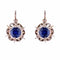 Boucles d'oreilles Boucles d'oreilles anciennes saphirs en dormeuses 58 Facettes 23-061