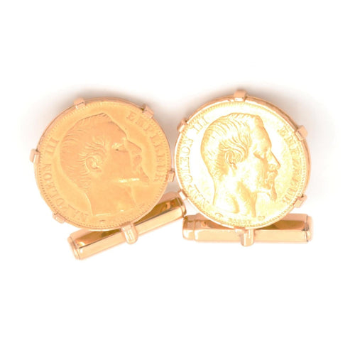 Boutons de manchette Boutons de manchette Pièce Or jaune 58 Facettes 1637030CN