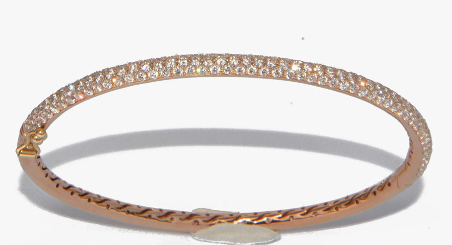 Bracelet bracelet jonc ouvrant or rose diamants 58 Facettes 0