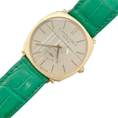 Montre Montre Chaumet, "Dandy" en or jaune sur cuir. 58 Facettes 32006
