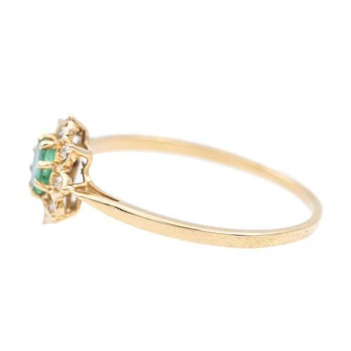 Bague 52 Bague Marguerite Or jaune Emeraude 58 Facettes 2301600CN