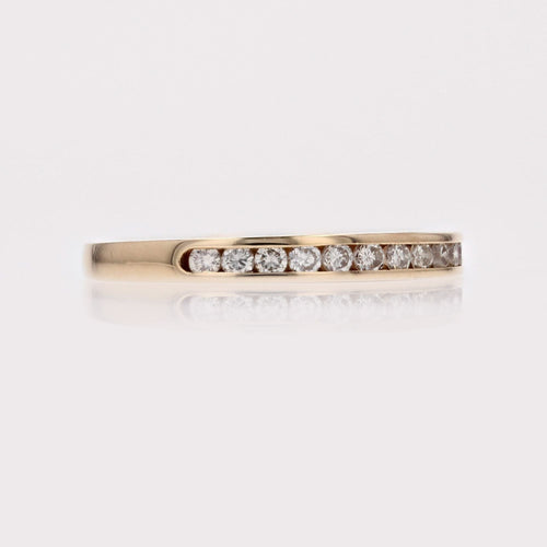 Bague 51 Demi alliance or jaune diamants d'occasion 58 Facettes 23-281