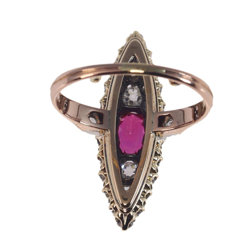 Bague 53 Bague, Diamant, rubis 58 Facettes 22298-0136