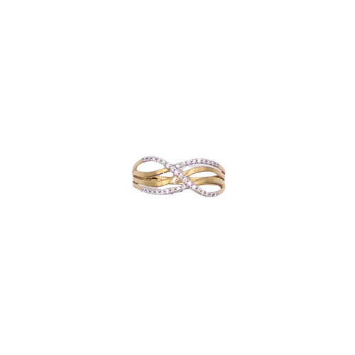 Bague Bague vintage motif croisé en or jaune 18 carats et Diamants 58 Facettes