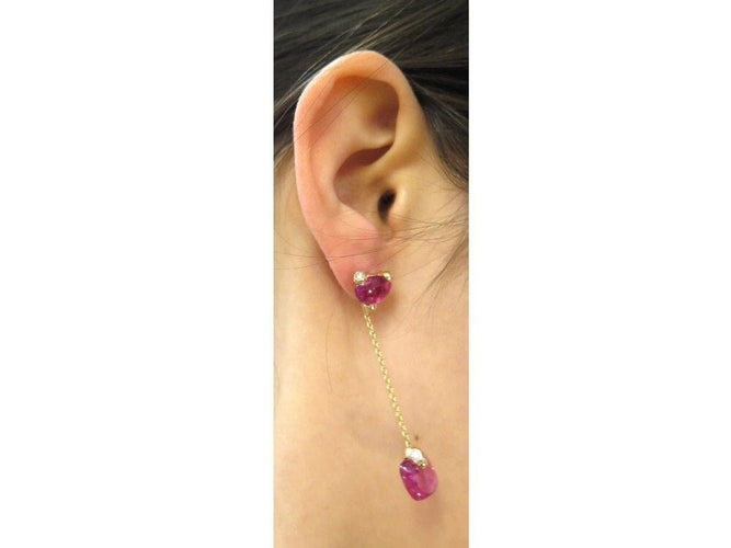 Boucles d'oreilles boucles d'oreilles POMELLATO sassi tourmaline sassi or jaune 18k ears 58 Facettes 249948