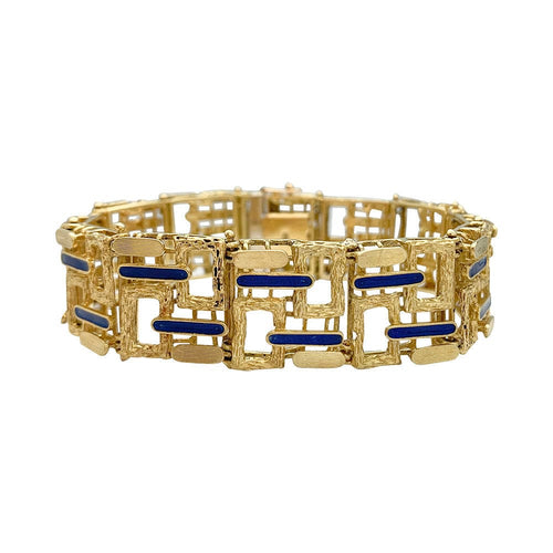 Bracelet Bracelet vintage, or jaune, émail. 58 Facettes 31987