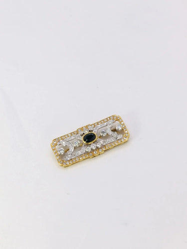 Broche Broche plaque en or, diamants et saphir ovale 58 Facettes J297