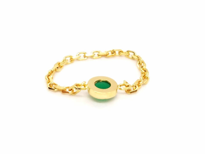 Bague 55 Bague Chaînette Or jaune Agate 58 Facettes 843306CD