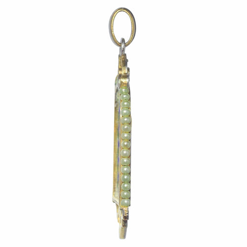 Pendentif Médaille Marie vintage Diamants et émail plique-à-jour 58 Facettes 23191-0420