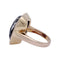 Bague 56 Bague or rose, hématite, quartz, diamants. 58 Facettes 32894