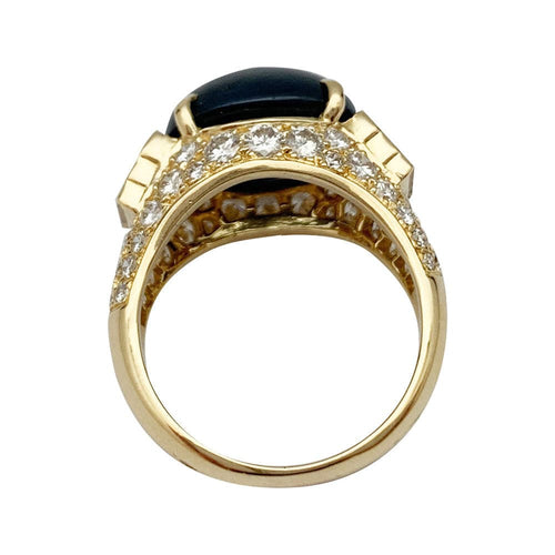 Bague 54 Bague saphir en or jaune et diamants. 58 Facettes 30727