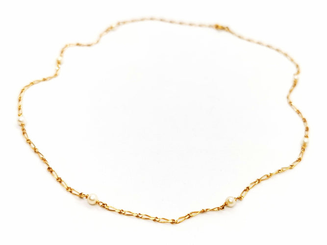 Collier Collier Maille alternée Or jaune Perle 58 Facettes 1654251CN
