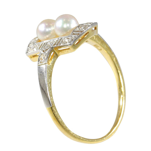 Bague 52 Bague de fiançailles diamant perle Art Déco 58 Facettes 23271-0580