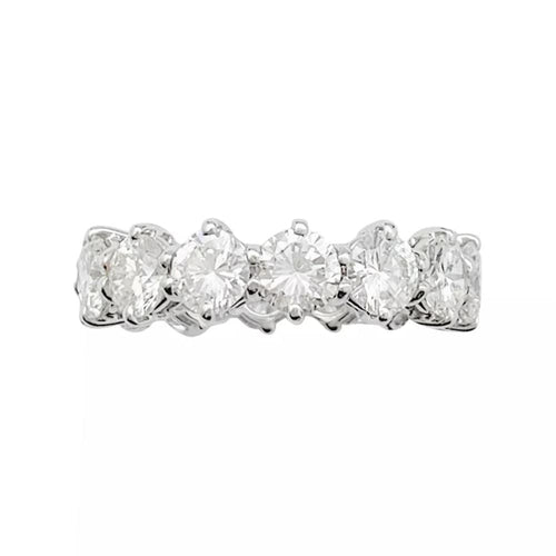 Bague 51.5 Alliance tour complet en or blanc, diamants. 58 Facettes 31363