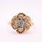 Bague Bague florale Pierres blanches, Or jaune 58 Facettes