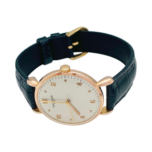 Montre Montre Jaeger Lecoultre en or rose, bracelet cuir. 58 Facettes 31470