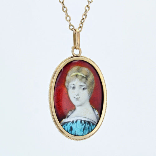 Pendentif Pendentif or jaune émail de Limoges 58 Facettes 22-419