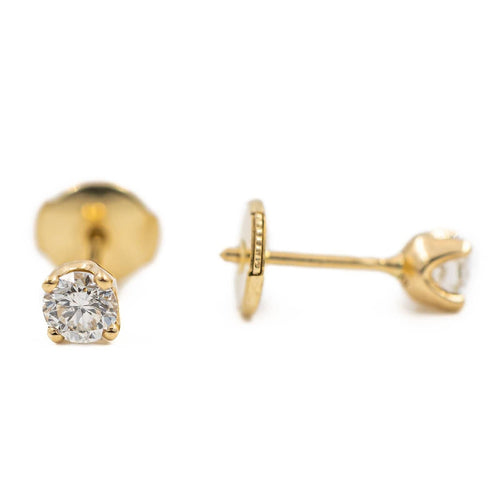 Boucles d'oreilles Boucles d'oreilles Puces Or jaune Diamant 58 Facettes 2107641CN