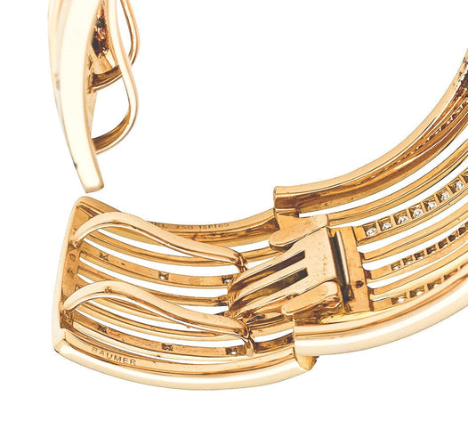 Bracelet Bracelet Manchette Chanel "San Marco" or rose, diamants et spinelles. 58 Facettes 31122