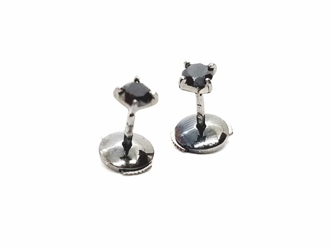 Boucles d'oreilles Boucles d'oreilles Puces Or noir Diamant 58 Facettes 578735RV