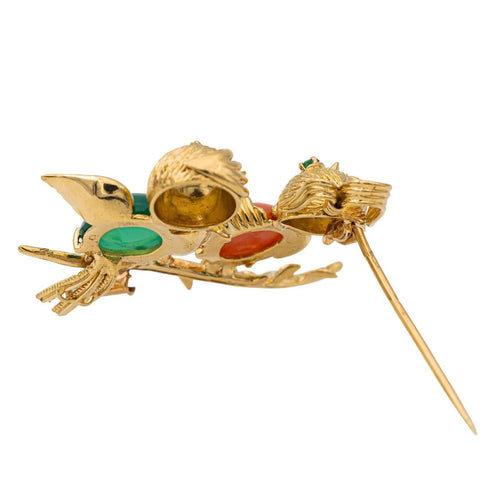 Broche Broche Oiseaux Or jaune Corail 58 Facettes 2737234CN