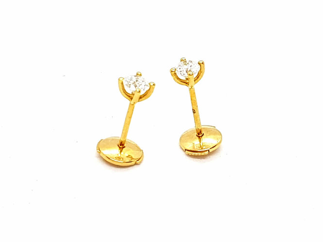 Boucles d'oreilles Boucles d'oreilles Puces Or jaune Diamant 58 Facettes 06432CD