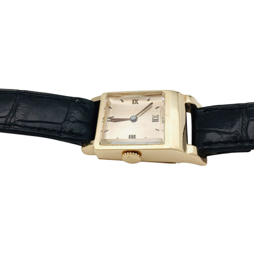 Montre Montre Hermès "Driver" en or jaune, bracelet de cuir. 58 Facettes 28950