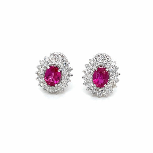 Boucles d'oreilles Boucles d'oreilles Rubis Diamants 58 Facettes