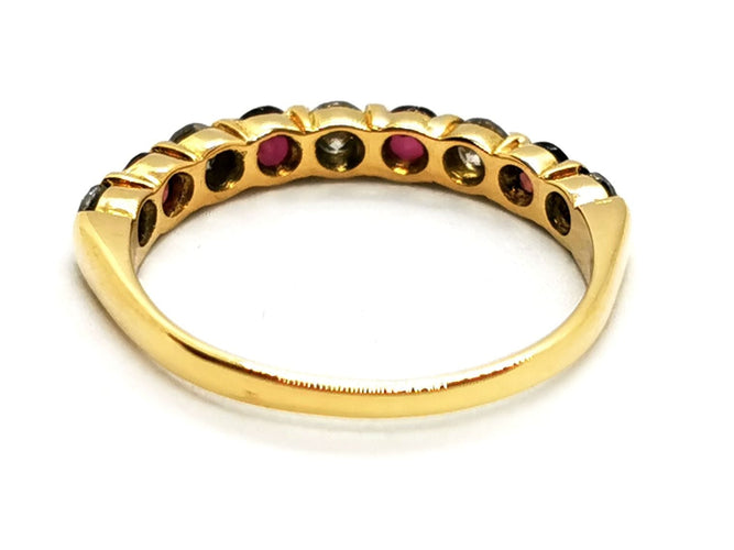 Bague 50 Bague Demi alliance Or jaune Rubis 58 Facettes 1733144CN