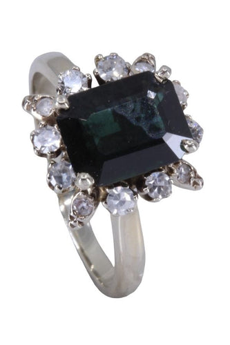 Bague 53 BAGUE MARGUERITE SAPHIR ET DIAMANTS 58 Facettes 078701