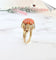 Bague Bague fleur Corail cabochon signée CHERNY 58 Facettes AA 1570