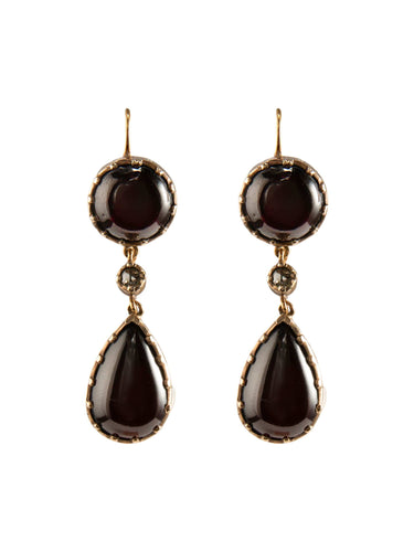Boucles d'oreilles Pendants d'oreilles en or, grenats et diamants 58 Facettes