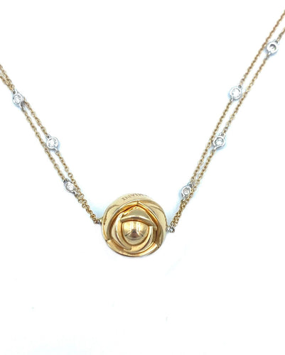 Collier DAMIANI. Collier or rose et diamants 58 Facettes