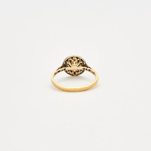 Bague 59 Bague ancienne 2 ors Diamants 58 Facettes EL2-128