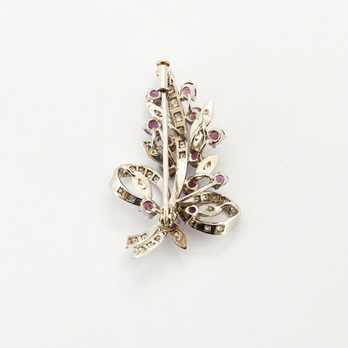 Broche Broche Feuille  Rubis Diamants 58 Facettes 230394