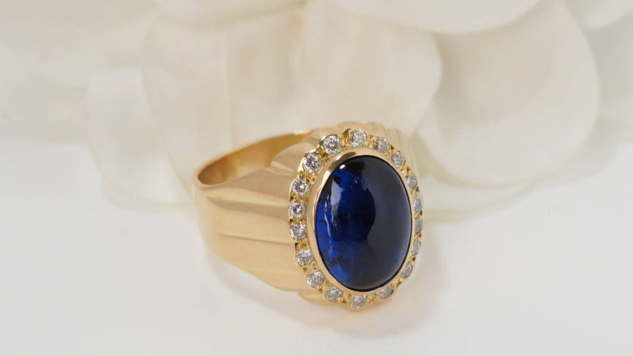 Bague 66 Chevalière en or jaune diamants 58 Facettes 32196