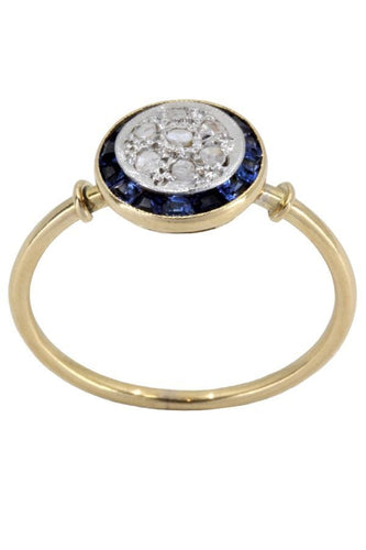 Bague 57 BAGUE ART-DÉCO SAPHIRS ET DIAMANTS 58 Facettes 057051