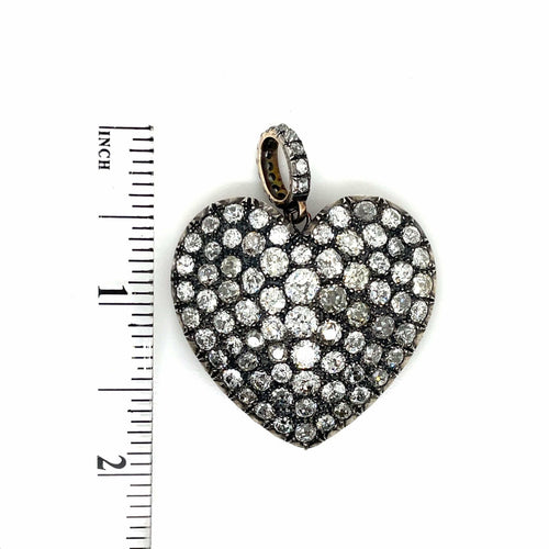 Pendentif Pendentif cœur diamant or argent 58 Facettes