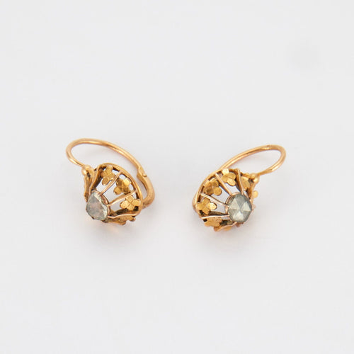 Boucles d'oreilles DORMEUSES OR JAUNE, DIAMANTS 58 Facettes