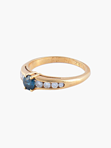 Bague Bague Or Jaune Saphir Diamants 58 Facettes