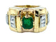 Bague Bague Tank 2 ors, émeraude et diamants 58 Facettes