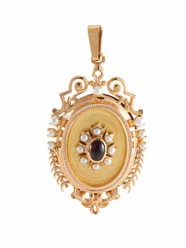 Pendentif Pendentif Vintage grenat et perles fines 58 Facettes 766