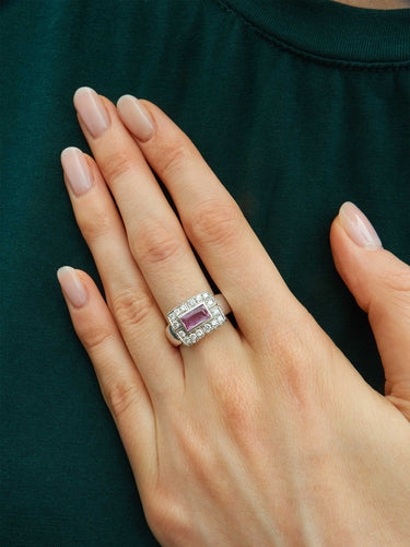 Bague Bague Saphir rose et Diamants 58 Facettes HS2781