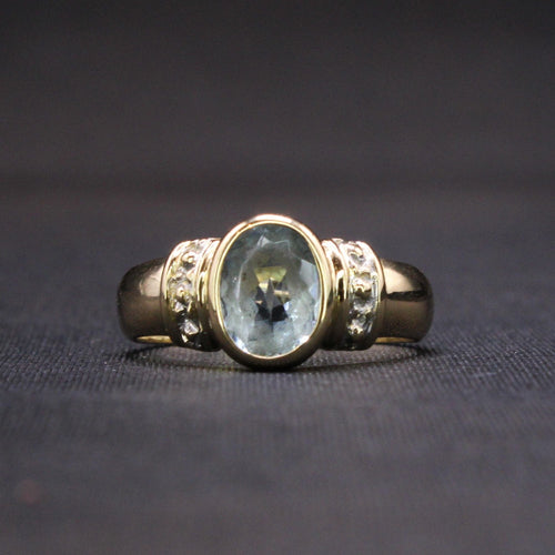 Bague Bague Aigue-Marine ovale 58 Facettes